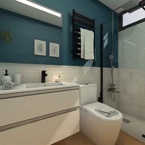 Mampara de baño de vidrio templado fabricada a medida en A Coruña