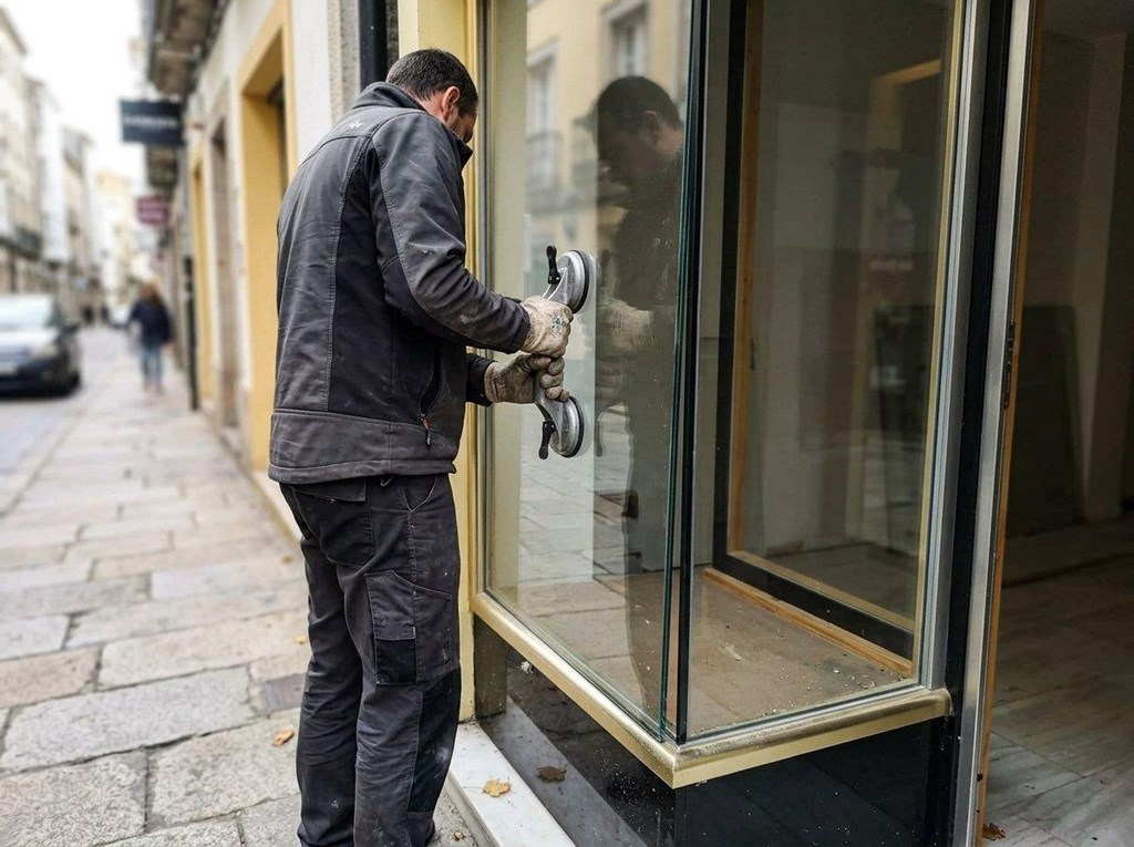 Foto 1 ¿Qué vidrio exige la normativa en los escaparates para locales comerciales en A Coruña?